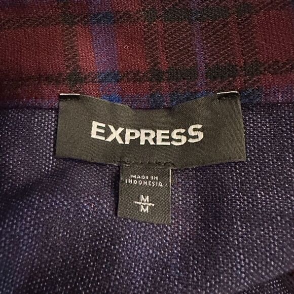 New! Express Burgundy Plaid Mini Skirt Sz M - Picture 3 of 5